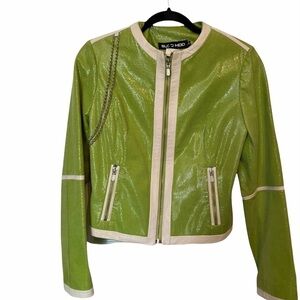 SUED MOD vintage Lime Green Leather Jacket
